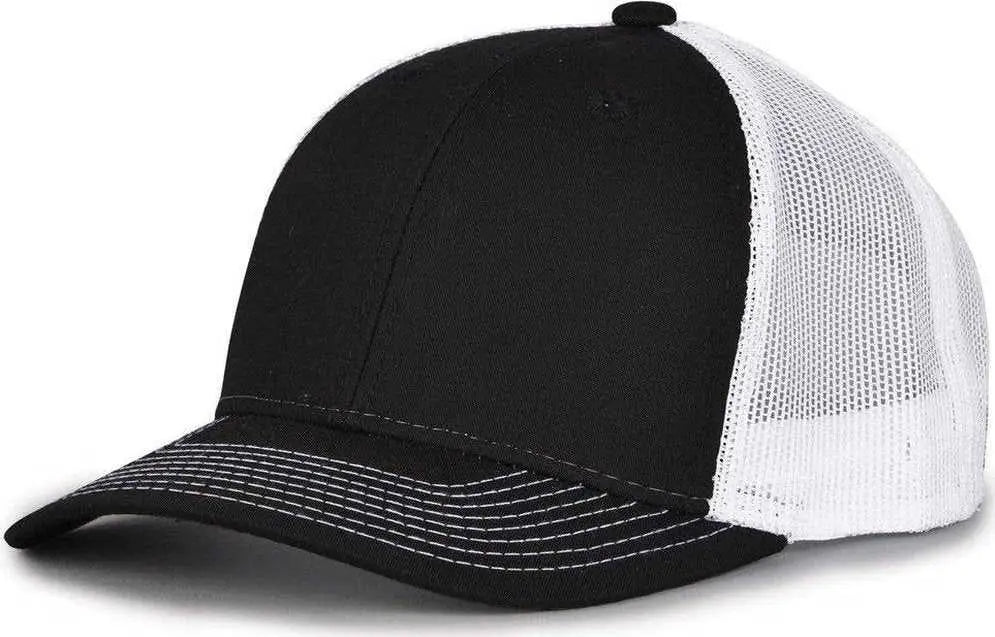 The Game GB452E Everyday Trucker Cap - Black White - Black White / 6 7/8’’ - 7 5/8’’
