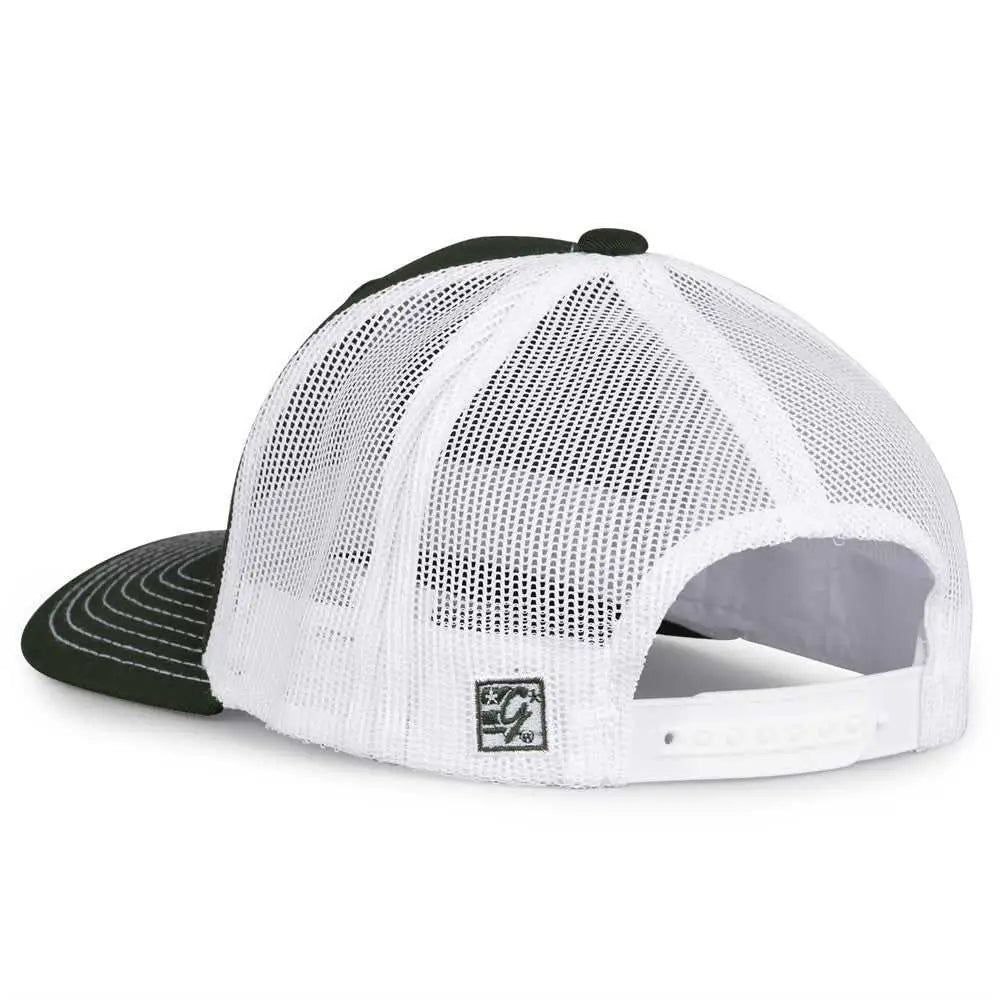 The Game GB452E Everyday Trucker Cap - Dark Green White - Forest White / 6 7/8’’ - 7 5/8’’