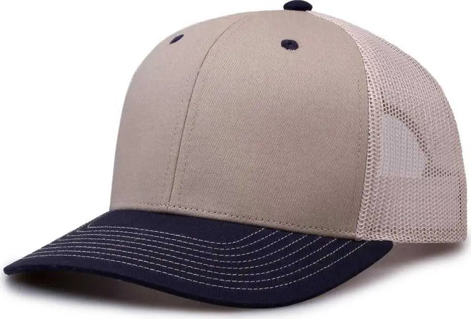 The Game GB452E Everyday Trucker Cap - Khaki Navy Stone - Khaki Gray / 6 7/8’’ - 7 5/8’’