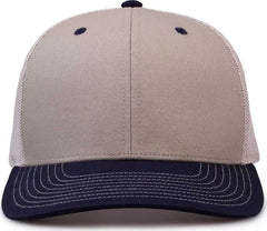 The Game GB452E Everyday Trucker Cap - Khaki Navy Stone - Khaki Gray / 6 7/8’’ - 7 5/8’’