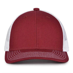The Game GB452E Everyday Trucker Cap - Maroon White - Maroon White / 6 7/8’’ - 7 5/8’’