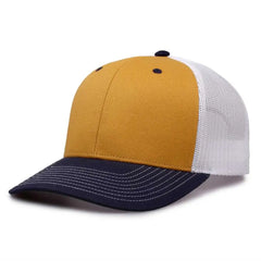 The Game GB452E Everyday Trucker Cap - Mustard Navy White - Gold White / 6 7/8’’ - 7 5/8’’