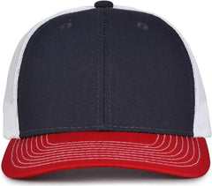 The Game GB452E Everyday Trucker Cap - Navy Red - Navy Red / 6 7/8’’ - 7 5/8’’
