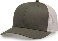 The Game GB452E Everyday Trucker Cap - Olive White - Olive White / 6 7/8’’ - 7 5/8’’