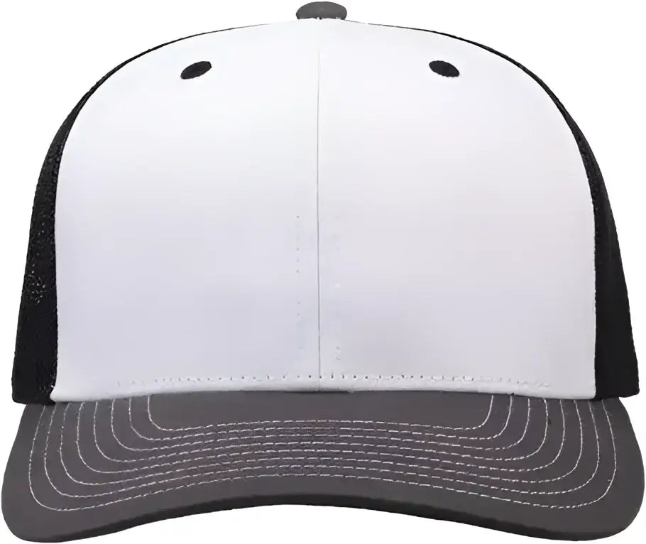 The Game GB452E Everyday Trucker Cap - White/ Charcoal/ Black - White/ Charcoal/ Black / 6 7/8’’ - 7 5/8’’