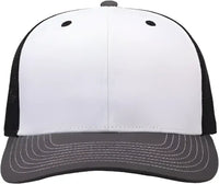 The Game GB452E Everyday Trucker Cap - White/ Charcoal/ Black - White/ Charcoal/ Black / 6 7/8’’ - 7 5/8’’
