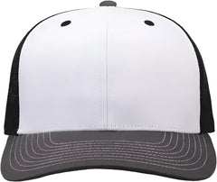 The Game GB452E Everyday Trucker Cap - White/ Charcoal/ Black - White/ Charcoal/ Black / 6 7/8’’ - 7 5/8’’