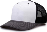 The Game GB452E Everyday Trucker Cap - White Charcoal Black - White Black / 6 7/8’’ - 7 5/8’’