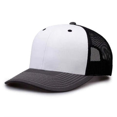 The Game GB452E Everyday Trucker Cap - White Charcoal Black - White Black / 6 7/8’’ - 7 5/8’’
