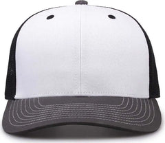 The Game GB452E Everyday Trucker Cap - White Charcoal Black - White Black / 6 7/8’’ - 7 5/8’’