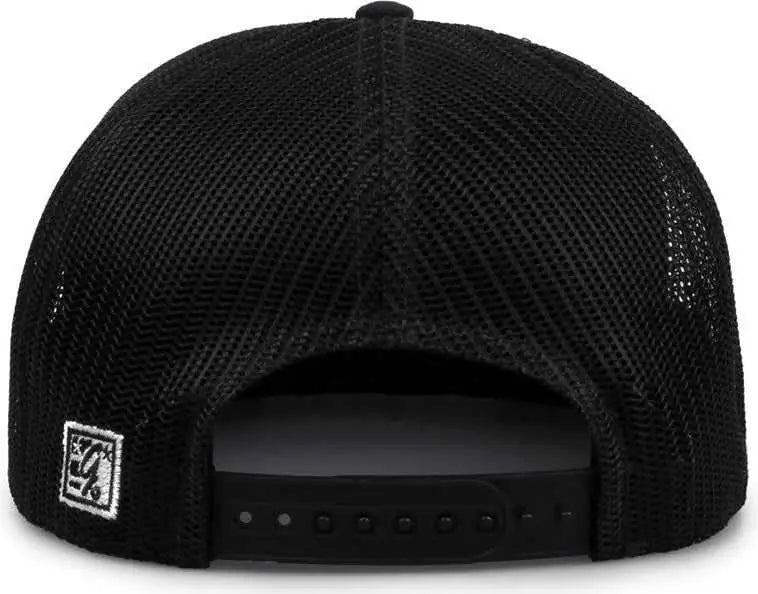 The Game GB452F Five Panel Everyday Trucker Cap - Black - Black / OSFM