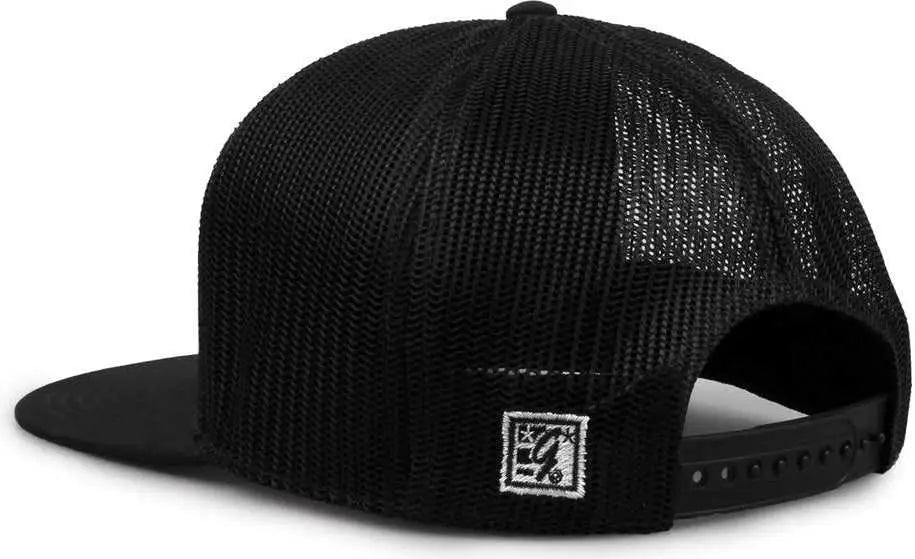 The Game GB452F Five Panel Everyday Trucker Cap - Black - Black / OSFM