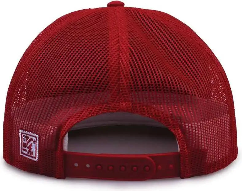 The Game GB452F Five Panel Everyday Trucker Cap - Cardinal - Cardinal / OSFM