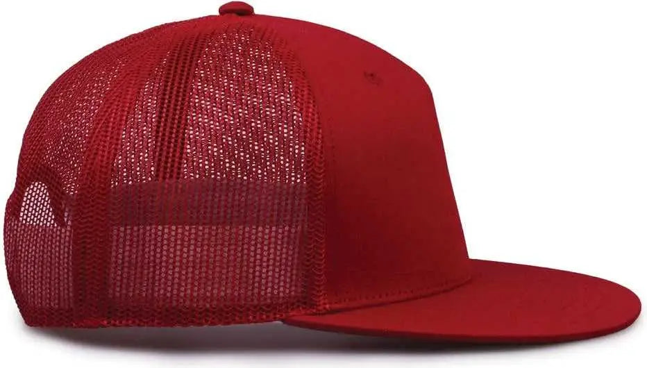 The Game GB452F Five Panel Everyday Trucker Cap - Cardinal - Cardinal / OSFM