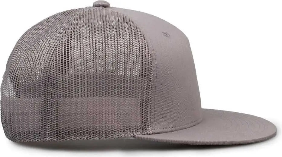 The Game GB452F Five Panel Everyday Trucker Cap - Light Gray - Gray / OSFM