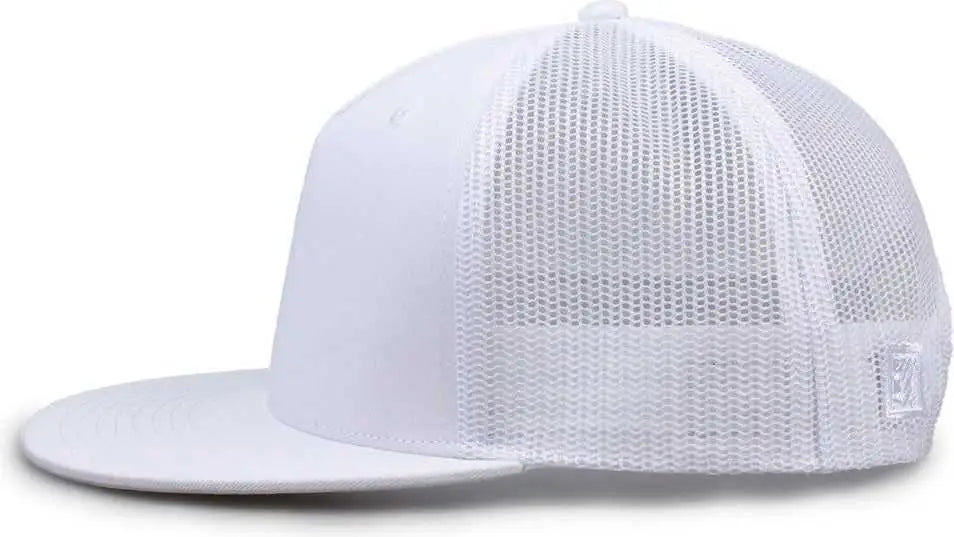 The Game GB452F Five Panel Everyday Trucker Cap - White - White / OSFM