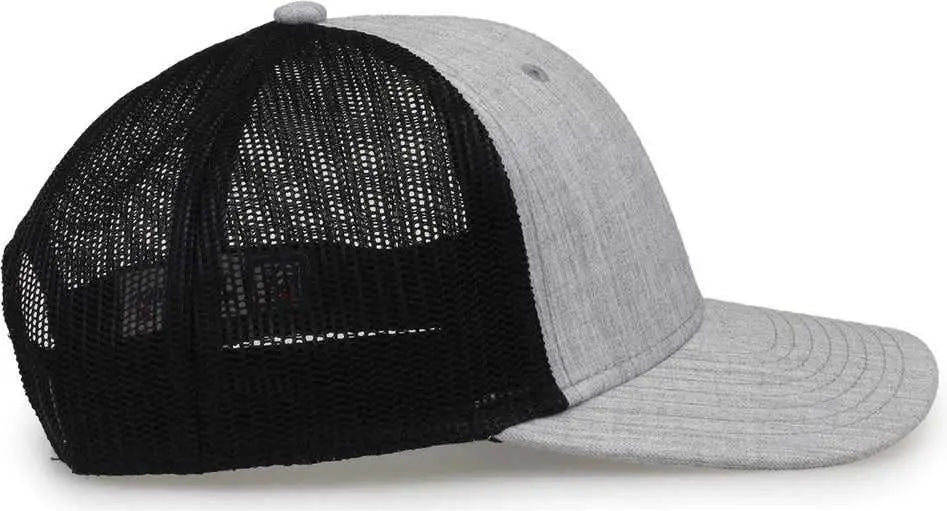 The Game GB452H Heather Everyday Trucker Cap - Gray Black - Gray Black / OSFM