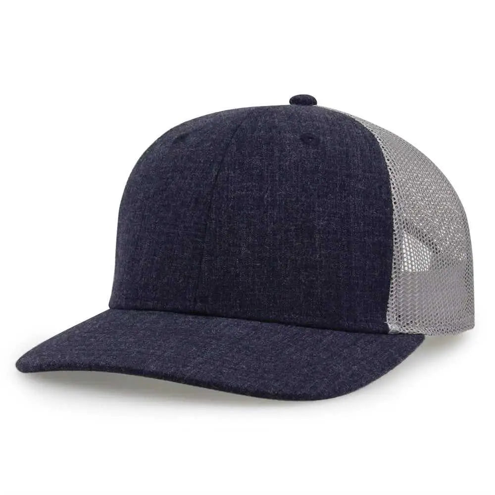 The Game GB452H Heather Everyday Trucker Cap - Navy - Navy / One Size Fits Most