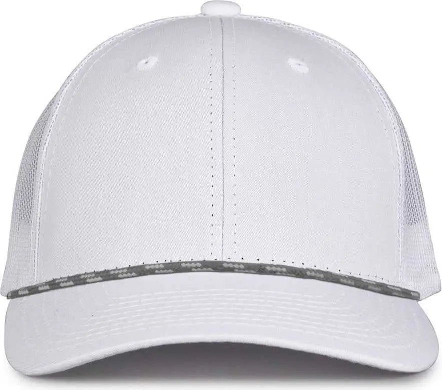 The Game GB452R Rope Everyday Trucker Cap - White - White / One Size Fits Most