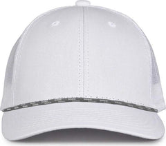 The Game GB452R Rope Everyday Trucker Cap - White - White / One Size Fits Most
