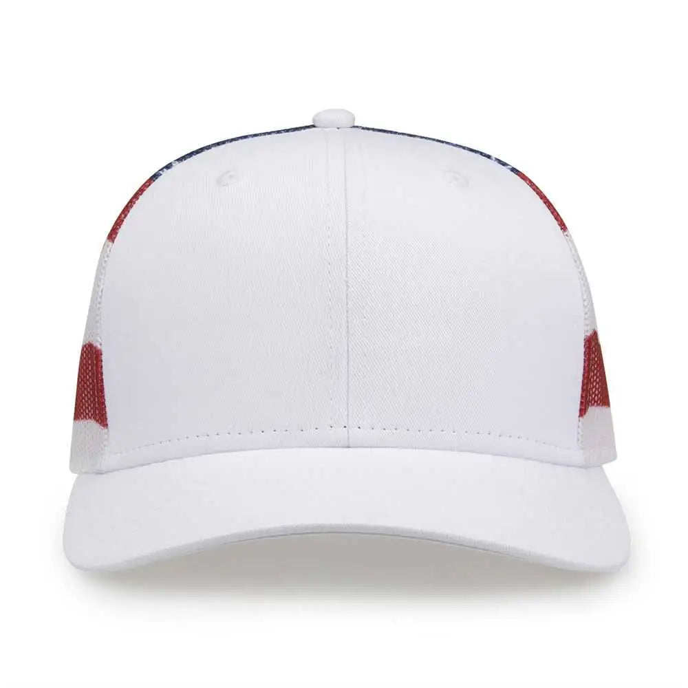 The Game GB452US USA Everyday Trucker Cap - White - White / One Size Fits Most