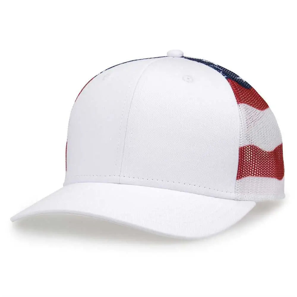 The Game GB452US USA Everyday Trucker Cap - White - White / One Size Fits Most