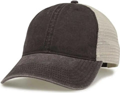 The Game GB460 Pigment Dyed Twill & Soft Trucker Cap - Black Sand - Black Sand / One Size Fits Most