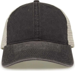 The Game GB460 Pigment Dyed Twill & Soft Trucker Cap - Black Sand - Black Sand / One Size Fits Most