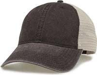 The Game GB460 Pigment Dyed Twill & Soft Trucker Cap - Black Sand - Black Sand / One Size Fits Most