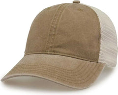 The Game GB460 Pigment Dyed Twill & Soft Trucker Cap - Kahki Sand - Kahki Sand / One Size Fits Most