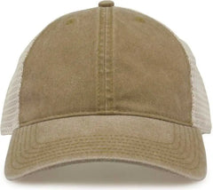 The Game GB460 Pigment Dyed Twill & Soft Trucker Cap - Kahki Sand - Kahki Sand / One Size Fits Most
