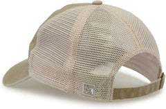 The Game GB460 Pigment Dyed Twill & Soft Trucker Cap - Kahki Sand - Kahki Sand / One Size Fits Most