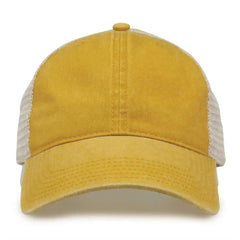The Game GB460 Pigment Dyed Twill & Soft Trucker Cap - Mustard Sand - Gold Sand / One Size Fits Most
