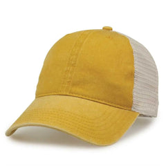 The Game GB460 Pigment Dyed Twill & Soft Trucker Cap - Mustard Sand - Gold Sand / One Size Fits Most