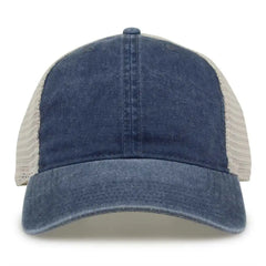 The Game GB460 Pigment Dyed Twill & Soft Trucker Cap - Navy Sand - Navy Sand / One Size Fits Most