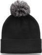 The Game GB461 Roll Up Beanie with Pom - Charcoal - Dark Gray / One Size Fits Most