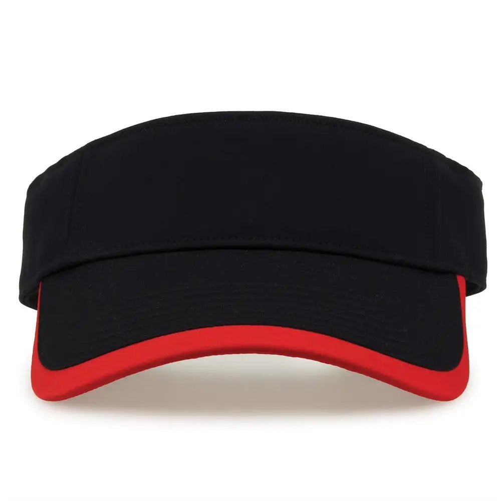 The Game GB463 Gamechanger Visor with Bill Tipping - Black Red - Black Red / One Size Fits Most