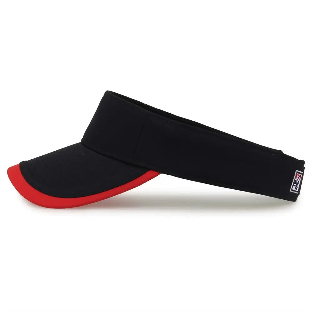 The Game GB463 Gamechanger Visor with Bill Tipping - Black Red - Black Red / One Size Fits Most