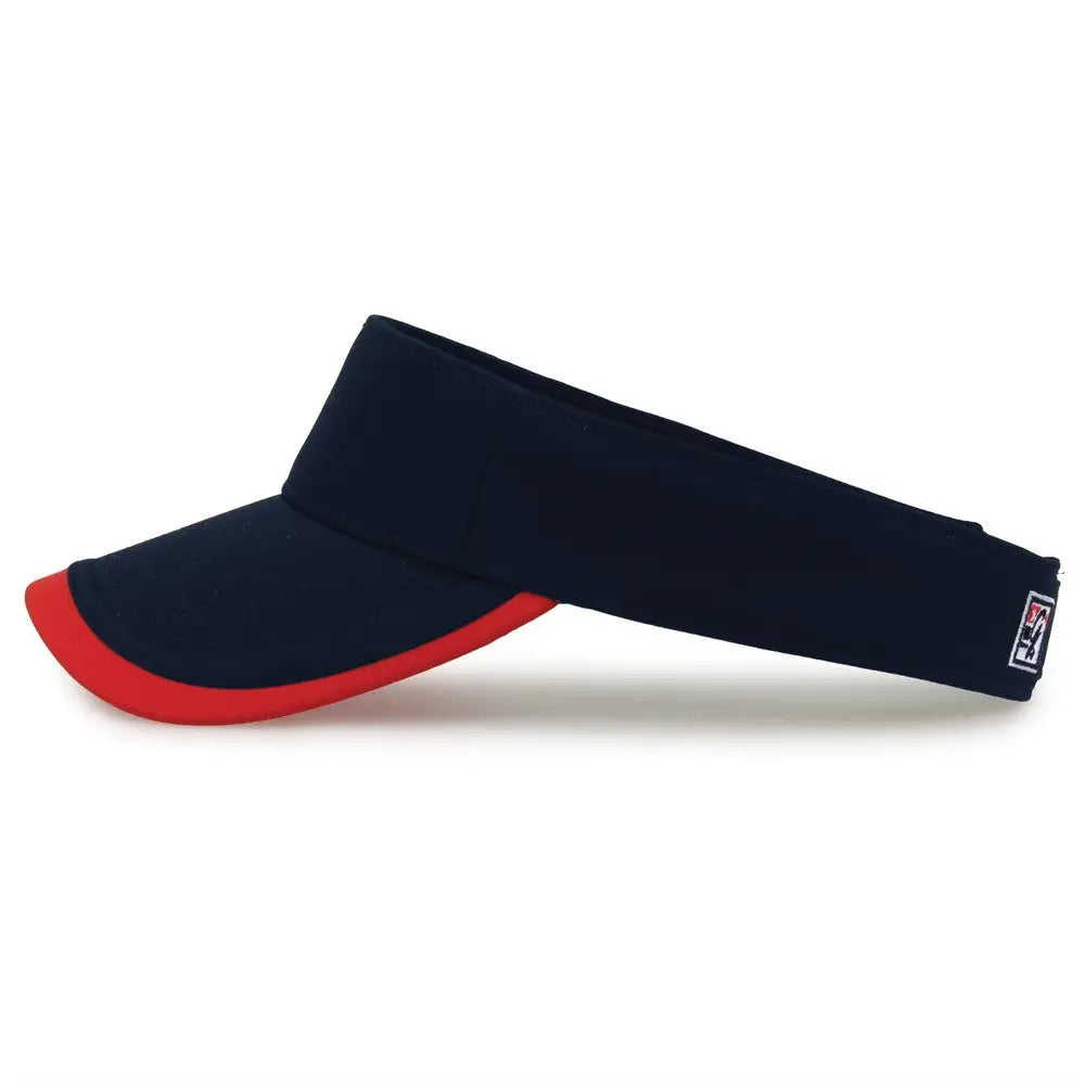 The Game GB463 Gamechanger Visor with Bill Tipping - Navy Red - Navy Red / One Size Fits Most