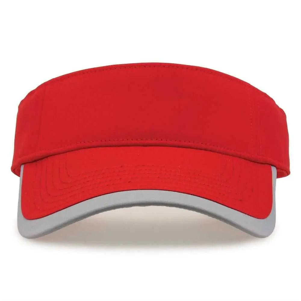 The Game GB463 Gamechanger Visor with Bill Tipping - Red Gray - Red Gray / One Size Fits Most