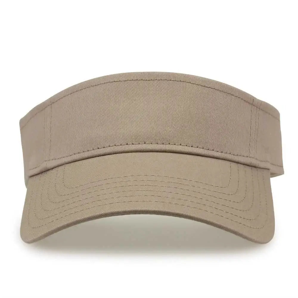 The Game GB464 Cotton Twill Visor - Khaki - Khaki / One Size Fits Most