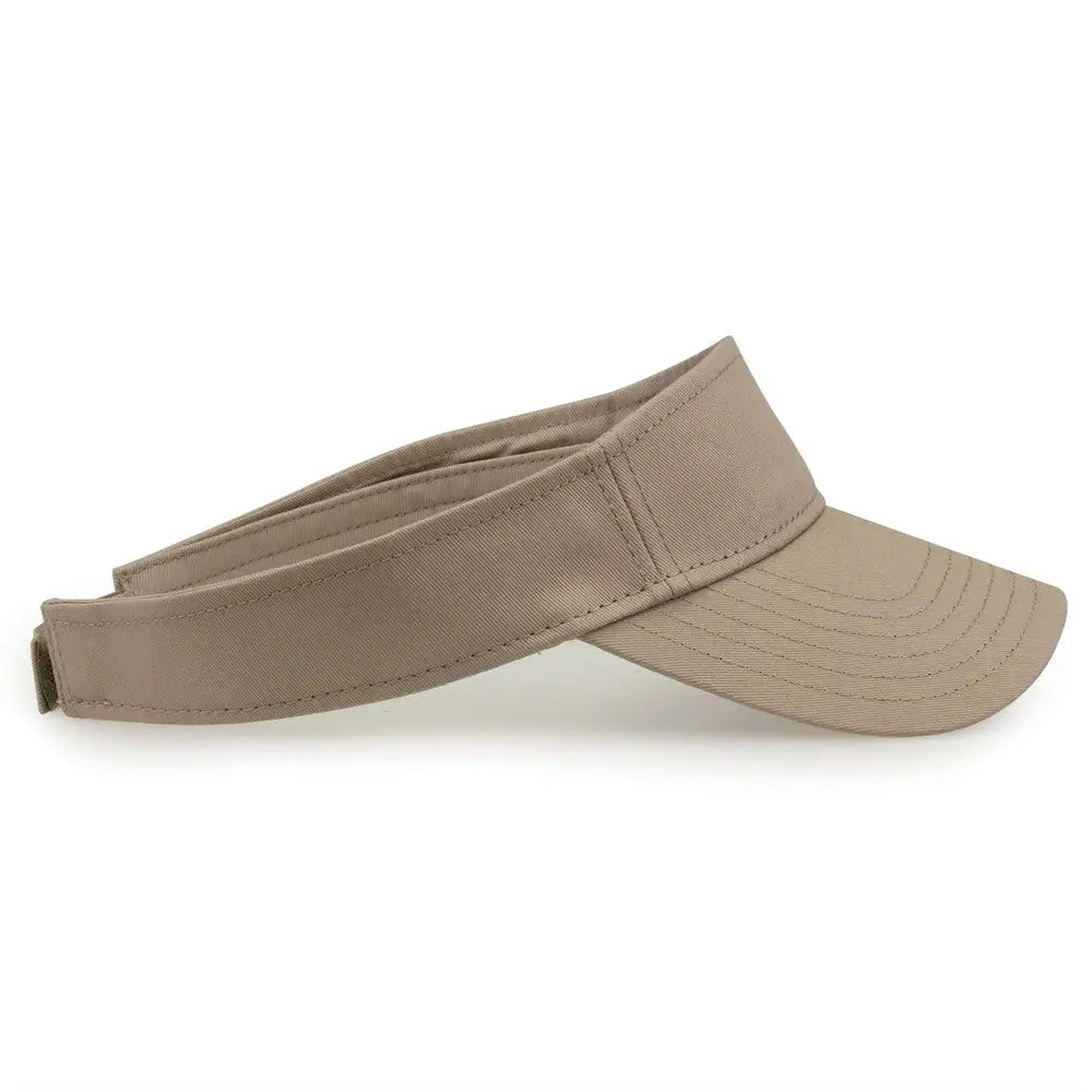 The Game GB464 Cotton Twill Visor - Khaki - Khaki / One Size Fits Most