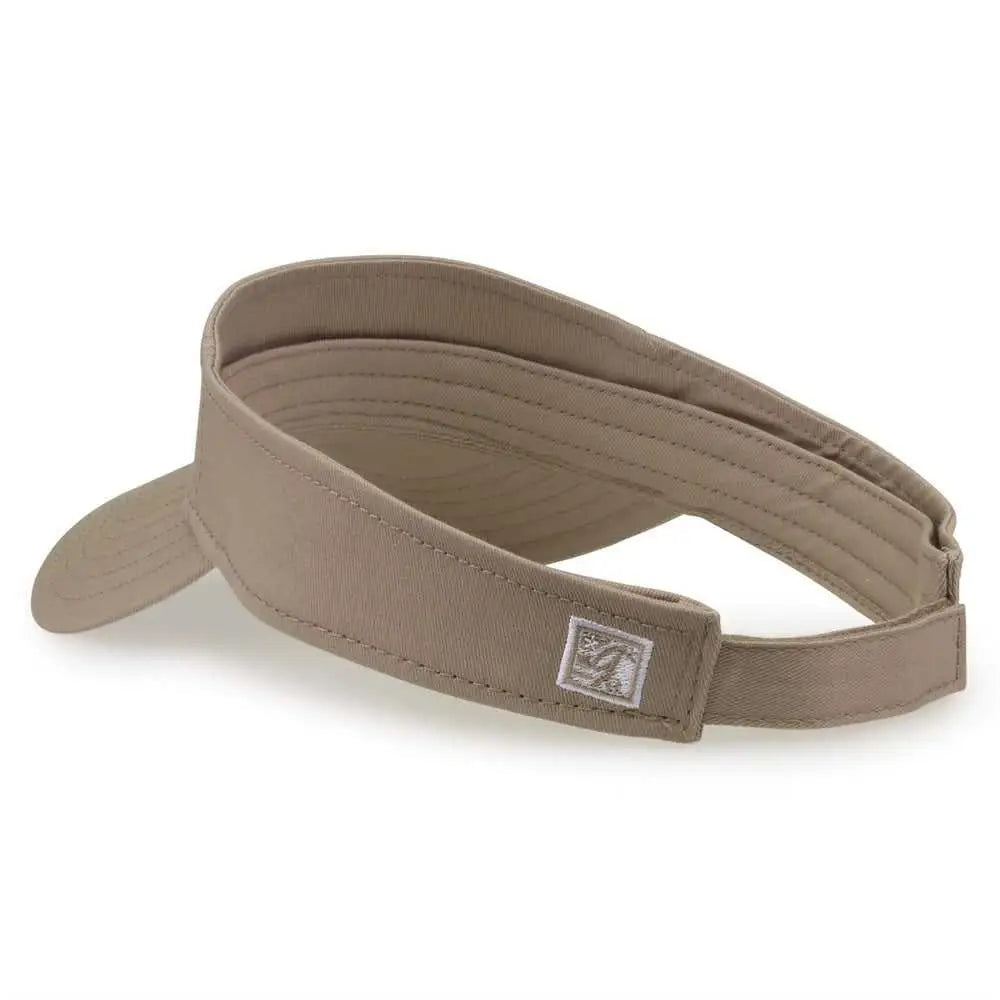 The Game GB464 Cotton Twill Visor - Khaki - Khaki / One Size Fits Most