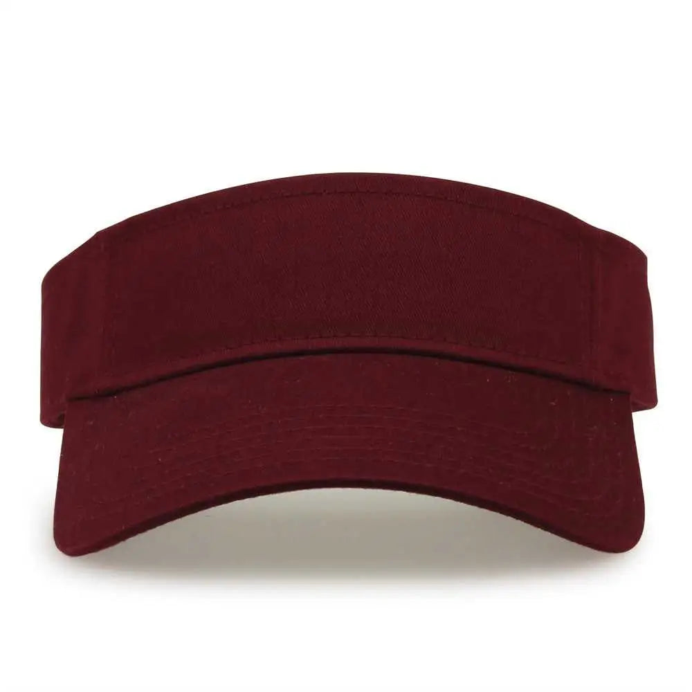 The Game GB464 Cotton Twill Visor - Maroon - Maroon / One Size Fits Most