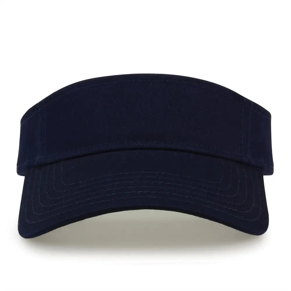 The Game GB464 Cotton Twill Visor - Navy - Navy / One Size Fits Most
