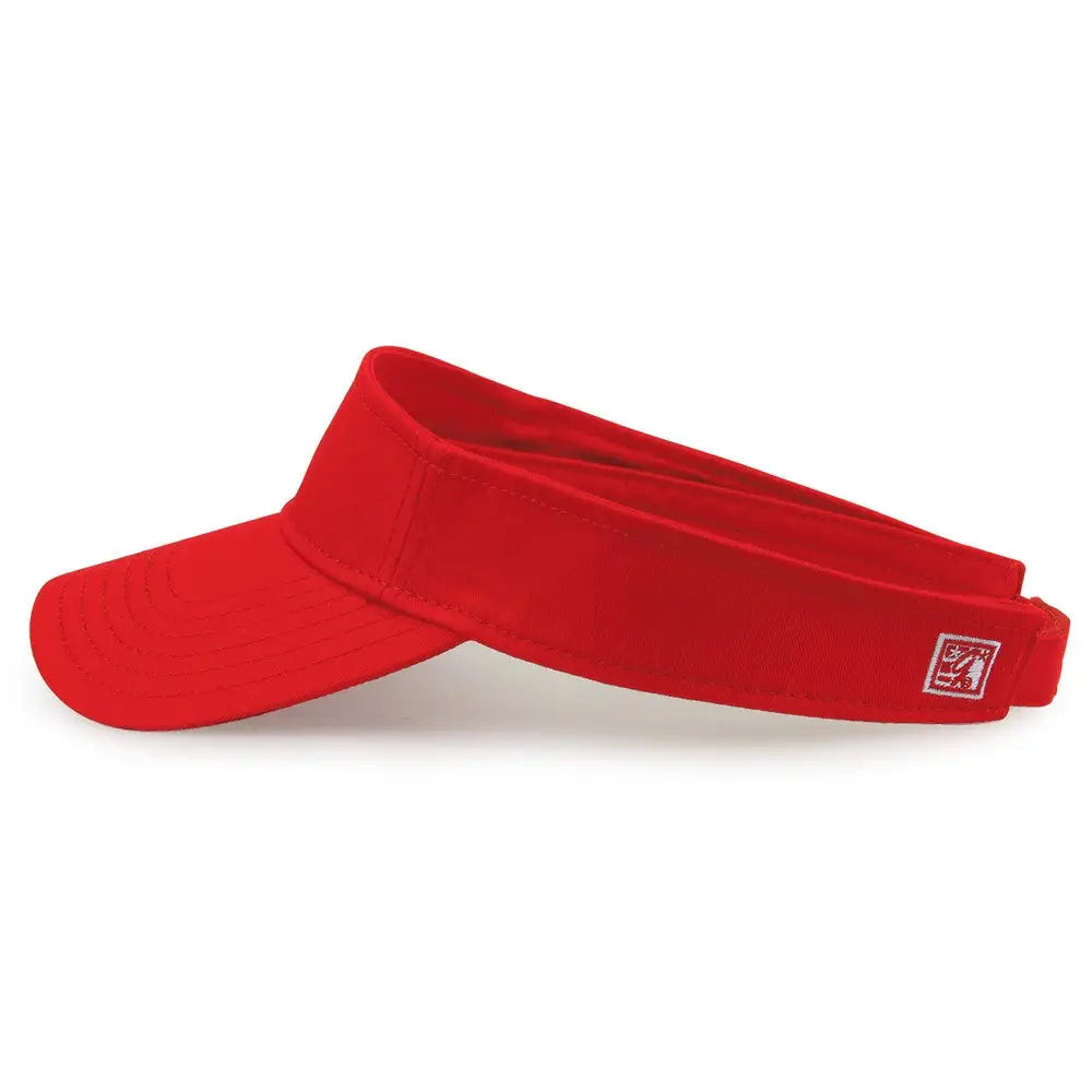 The Game GB464 Cotton Twill Visor - Red - Red / One Size Fits Most