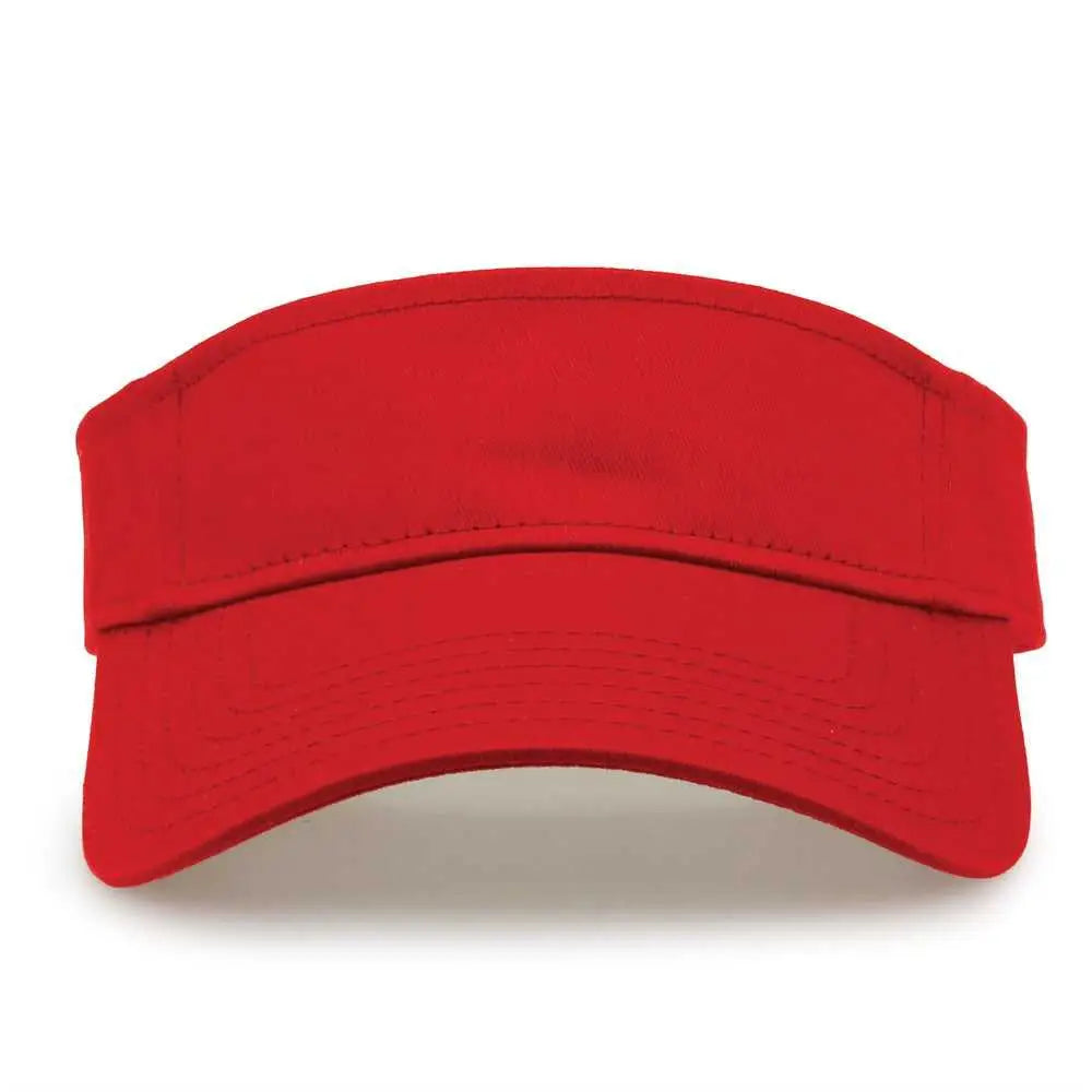The Game GB464 Cotton Twill Visor - Red - Red / One Size Fits Most
