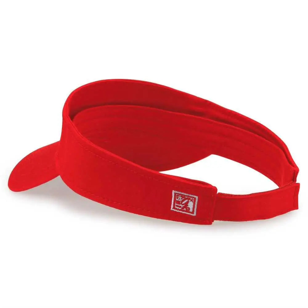The Game GB464 Cotton Twill Visor - Red - Red / One Size Fits Most