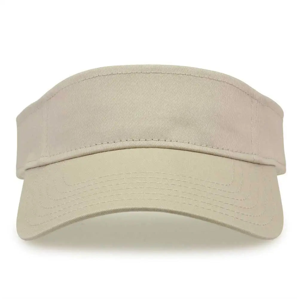 The Game GB464 Cotton Twill Visor - Stone - Sand / One Size Fits Most