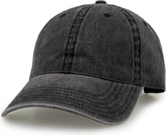 The Game GB465 Pigment Dyed Twill Cap - Black - Black / One Size Fits Most